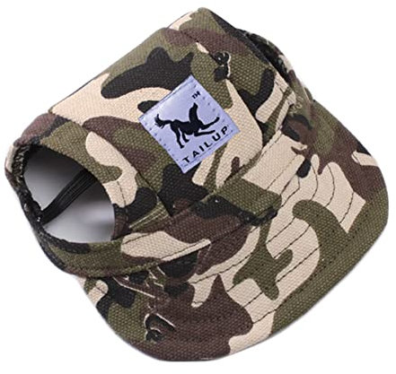 Hunde Baseball Cap Mütze,Hunde Baseballmütze,Haustier Baseball Hut, Haustier Outdoor Sport Hut Haustier Leinwand Hüte Sonnenschutz Hund Visier Kappe mit Ohrlöchern und Verstellbarem Riemen
