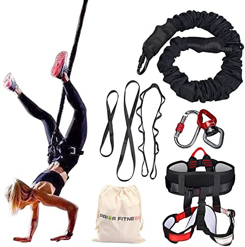 PRIOR FITNESS Bungee Fitnessgeräte Set, schweres Bungee-Widerstandsband, elastisches Tanz-Bungee-Seil, Bungee-Trainingsgerät für Zuhause, Fitnessstudio, professionelle Trainingsausrüstung