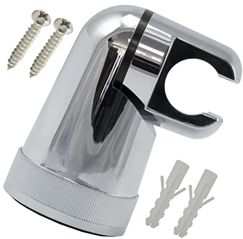 AERZETIX - C62393 - Soporte de ducha giratorio de pared 80mm - para mezclador de agua alcachofa de ducha bañera sanitario baño manguera flexible - en plástico - acabado cromo