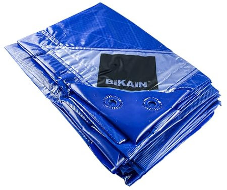 Bikain - Lona Impermeable Exterior - 2x3 Metros - 70g/m2 Reforzada - Argollas Antidesgarro - Toldo 100% Impermeable y 100% Protección UV - Cubretodo Múltiples Usos - 3 Capas Laminado Cruzado
