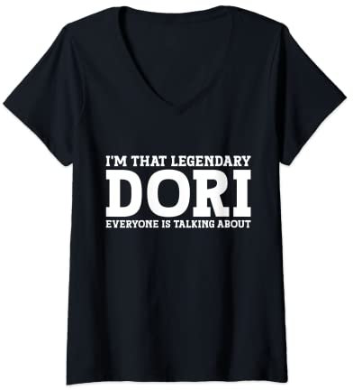 Damen Dori Persönlicher Name Frauen Mädchen Lustige Dori T-Shirt mit V-Ausschnitt