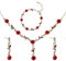 DIVINA VITAE 3 Pièces Bijoux Rose Rouge Collier Pendentif Rose Bracelet et Boucles Oreilles, Ensemble de Bijoux Femme Fille Mariage Bal Rose Collier Saint Valentin Fête D'anniversaire Collier Rouge