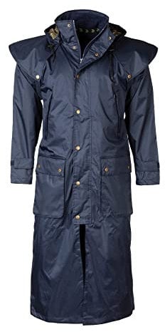 Men's Full Length Riding Coat Waterproof Long Horse Riding Jacket With Cape 2 Colours (as8, alpha, m, regular, regular, Dark Navy)
