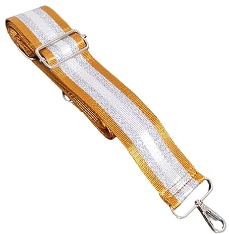 Breiter Taschengurt Schultergurt Tragegurt 5cm Breite Tasche Schulterriemen für Crossbody Bag Gurt Streifengurt (Gold)