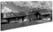 deyoli Alpen Holzhütten Panorama 120x60 cm Effekt: Schwarz/Weiß als Leinwandbild, Motiv fertig gerahmt auf Echtholzrahmen, Hochwertiger Digitaldruck mit Rahmen
