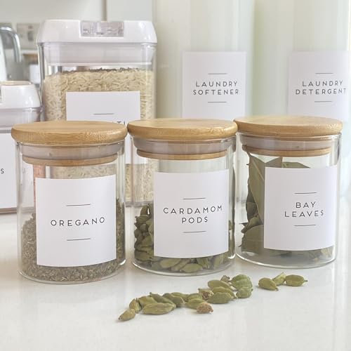 Custom Pantry Labels, Herbs & Spices, Baking, Kitchen, Laundry Room, Bathroom, Tea, Coffee, Sugar, Spice Labels, Minimalist Personalised Home Organisation Waterproof Stickers