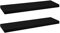 eSituro Lot de 2 Étagères Murales, Étagère Flottante, en MDF et Métal, avec Support Invisible, pour Chambre, Salon, Bureau, Cuisine, Noir, 60x22,9x3,8cm