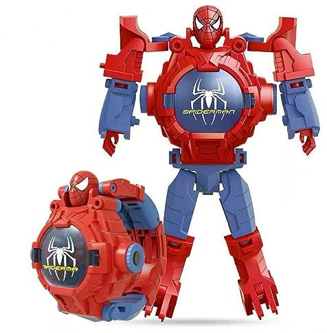 FEIFEI'S BOW Superheld Robert Uhr mit 24 Super Projektion Cartoon Helden Figuren Prinzessin, Elektronische Uhr für Jungen Mädchen Projektor 3D Uhr (Spi)