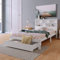 Juabett Doppelbett 90x200 cm, Holzbett Kinderbett mit Schubladen, Kopfteil mit Bücherregal, Jugendbett mit Lattenrost und Stauraum, Funktionsbett, Bettgestell aus Holz ür Erwachsene & Jugendliche