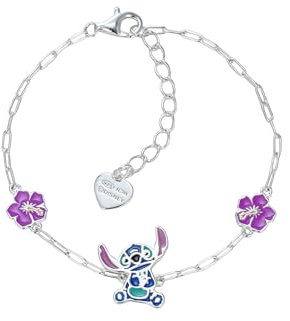 Disney Stitch Armband für Mädchen in Silber, Länge 13–17 cm, Disney Schmuck