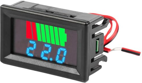 CRGANGZY Car Charge Level Indicator Lithium Battery Capacity Meter Tester LED Display Voltage Meter 12V 24V 36V 48V 60V 72V Auto Identify for Most Car
