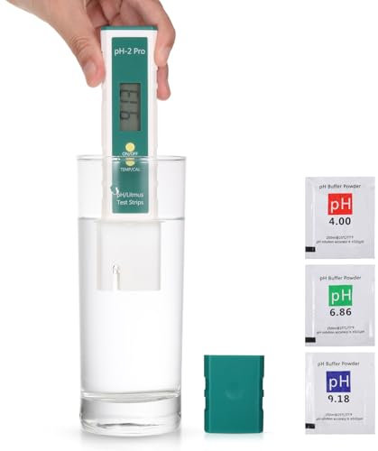 PH Messgerät Digitaler, pH/Lackmus-Teststreifen/Temp Multifunktionstester, Hochpräziser 3 IN 1 Multifunktionales Wassertestmessgerät für Aquarien, Hydroponik, Schwimmbäder,Trinkwasserqualitätsprüfun