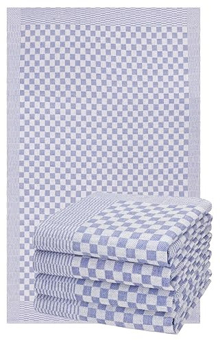 Betz 5er Set 50x100cm Küchentuch Baumwolle Meinor Grubentuch extrem strapazierfähig und saugstark trocknergeeignet - Gastronomiequalität - Geschirrtücher BW blau