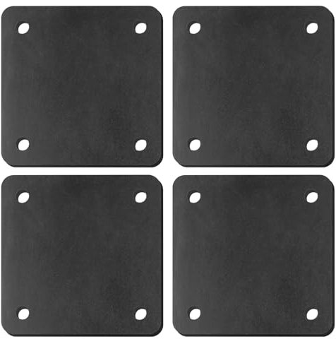 Rocaris 4 Pcs 6 X 6 X 1/4 Inch A36 Steel Plate Hot Rolled, Steel Base with 4 Holes Metal Square for Construction Boards, Structure Support, Weldable Square and Industrial