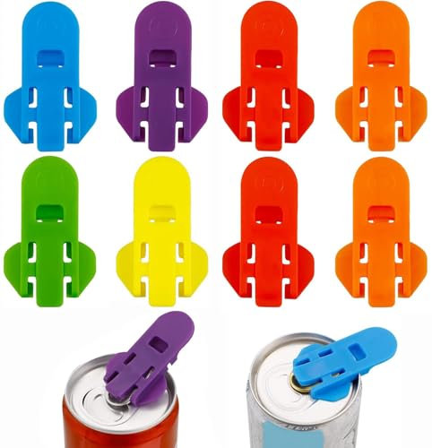 Bkemkri 8 Piezas Abridores de Latas de Bebidas, Abrelatas Manual, Abrelatas de Plástico Abrelatas, Herramienta de Abridor de Anillos Superiores, para Pop, Coque, Cerveza, Refrescos, Bebidas