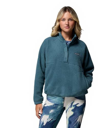 Columbia Women's Jasper Ridge Pebbled Fleece Half Snap, Fleece Pull Over, Everblue, L