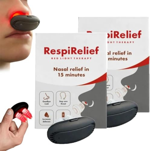 No More Colds Red Light Therapy for Nose, Respirelief Red Light Nasal Therapy Instrument, Red Light Therapy for Nose, No More Colds Red Light Nose (2 Pcs)