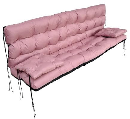Nana Shop Coussin imperméable pour balançoire de Jardin de 180 cm, Coussin pour balancelle, Coussin de Jardin, Coussin de Banc (Rose)