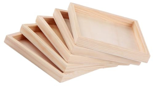 BRIGHTFUFU Wooden Serving Trays Handles Large Square Trays for Blocks Puzzle Toy Organizer