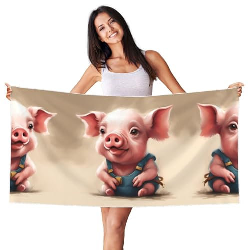 MDATT Naughty Pig - Toallas de playa para bebé, absorbentes, toallas de piscina, toallas de baño, ligeras, suaves, toallas de viaje