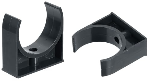 QUARKZMAN 2 pinces à tuyau d'eau en PVC support d'irrigation noir | clips en forme de U pour tuyaux, pour tube de 63 mm OD, pour supports TV tuyaux d'arrosage fixation de tuyaux