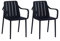 VORTIVO Gartenstühle 2er Set stapelbar - Hochwertige Outdoor-Stühle in Schwarz, wetterfest, UV-beständig, bis 200 kg – für Balkon, Terrasse & Esszimmer