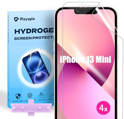 Ployeplo Hydrogel Folie für iPhone 13 Mini, 4 Stück Schutzfolie Klar HD Weich TPU Displayschutzfolie, Hochempfindliche Kratzfest Schutzfolie(Nicht Gehärtetes Glas)