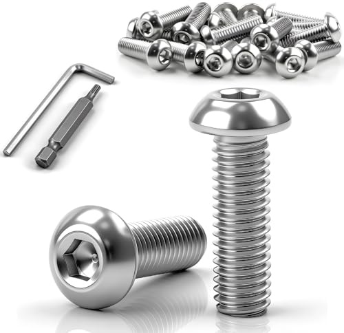 ddckj 40 Pezzi Vis Btr M8 x 20 mm Viti a Testa Bombata Boulon Inox Tete Bombee per l'installazione di mobili