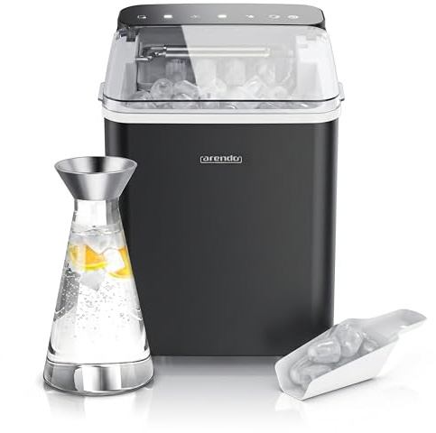 Arendo – Eiswürfelmaschine – Ice Cube Maker – 150 W – 12 kg Eis pro Tag – Automatische Abschaltfunktion – Warnfunktion – kleine Eiswürfel oder große Eiswürfel – leiser Betrieb