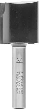 ENT 11190 Nutfräser HW, Schaft (S) 12 mm, Durchmesser (D) 35 mm, NL 35 mm, SL 55 mm, GL 90 mm, mit HW Grundschneide