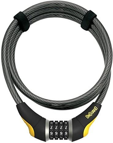 Onguard Combo Akita Antirrobo para Bicicleta, Hombre, Negro, 185 cm x 12 mm