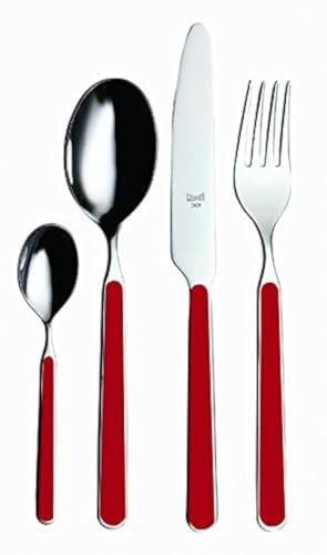 MEPRA Fantasia Servizio Rosso, 24 Pezzi, Acciaio Inossidabile 18/10