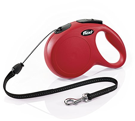 FLEXI New Classic Retractable Dog Leash (Cord), 26 ft, Medium, Red