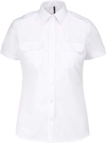 Ladies’ Short-Sleeved Pilot Shirt - White, M, Ladies