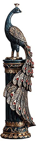 YQLKD Dekorative Skulpturretro Pfauen Skulptur Harz Crafts Tierfigur