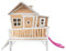 AXI Spielhaus Emma mit lila Rutsche | Stelzenhaus in Braun & Weiß aus FSC Holz für Kinder | Spielturm für den Garten.