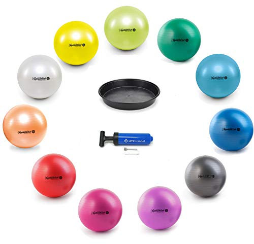 Original Pezzi Gymnastikball Maxafe Ø 42, 53, 65 & 75cm in Allen Farben - bis 400 kg belastbar - Fitness, Reha, Therapie, Gymnastik, Aerobic und als Sitzball fürs Büro (Fuchsia, 65cm)