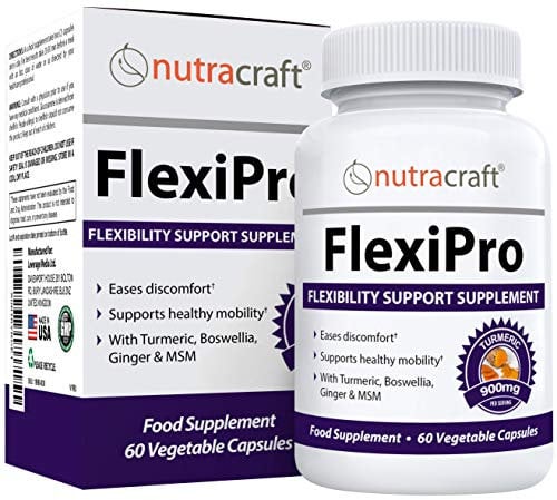 FlexiPro #1 Natural Pain Supplement | 11-in-1 Stiffness, Mobility & Flexibility Support | Turmeric, MSM, Ginger, Chondroitin, Boswellia & Bromelain | 60 Vegetable Caps