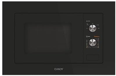Candy MIS1730B, Microondas Integrable, 17L, 1000W, 5 Niveles de Potencia, Mando Giratorio, Descongelación por Peso y Tiempo, Bloqueo Seguridad, Plato 24,5CM, Apertura con Pulsador, Negro