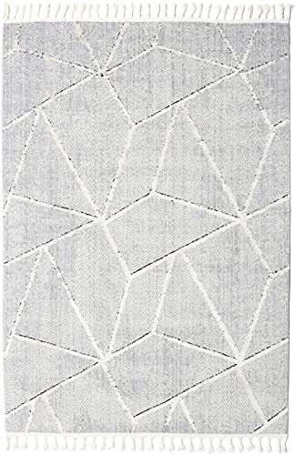 RugVista, Scandic, Teppich, Mittelflor, 160 x 230 cm, Rechteckiger, Oeko-Tex Standard 100, Polyester, Flur, Schlafzimmer, Küche, Wohnzimmer, Weiss/Beige, Mehrfarbig