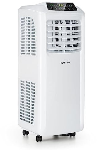 Klarstein Mobile Klimaanlage mit Abluftschlauch, 3-in-1 Klimagerät mit Ventilator & Luftentfeuchter, Kleine & Portable Klimaanlage für Wohnung & Büro, mit Nachtmodus & App-Steuerung, 7000 BTU