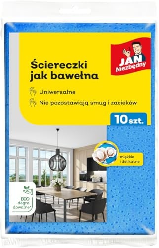 JAN Niezbędny Baumwolltücher/Für Zuhause/Fürs Büro/Für die Küche/Fürs Bad/Angenehm anzufassen/Weich/Zart/Saugfähig/Trocken und nass/Biologisch abbaubar/ 10 Stück/Farbmix