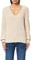 Marc O'Polo Damen Strickpullover aus Bio-Baumwolle mit V-Ausschnitt, Cremefarben (Sandy Melange), XS