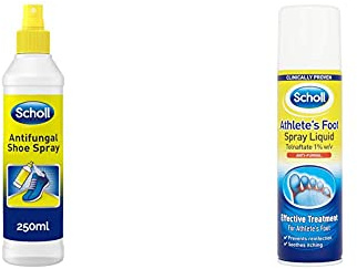 Scholl Antifungal Shoe Spray Disinfectant, 250 ml & Athletes Foot Spray, 150 ml