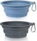 SLSON 2 Pack Dog Collapsible Bowl Large Portable Dog Bowl Pet Feeding Bowl Dog Food Water Bowl Pet Travel Bowl with Carabiner for Pet Indoor and Outdoor Activity (Gray + Taro Purple)