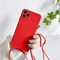 Rokmym Mobile Phone Chain Case for iPhone 13 Necklace Case with Cord Mobile Phone Case for iPhone 13 for Hanging Silicone Protective Case with Strap Case Cover for iPhone 13 Red