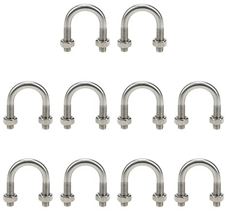 Sscon Lot de 10 boulons en U M6 x 18 en acier inoxydable 304 pour tuyau de 18 mm de diamètre