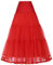 Linghe 50er Langer Petticoat gekräuselte Krinoline Vintage Hochzeit Braut Petticoat für Brautkleider Unterrock Rockabilly Tutu Rock (rot, M)