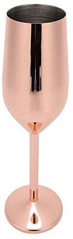 Tiiyee Calici da Champagne in Acciaio Inox, Bicchieri di Vino Flute Inossidabile 220 ml Calice Metallo Bicchiere Lucidante a Specchio Infrangibili Riutilizzabili per Feste Bar Banchetto (Oro Rosa)