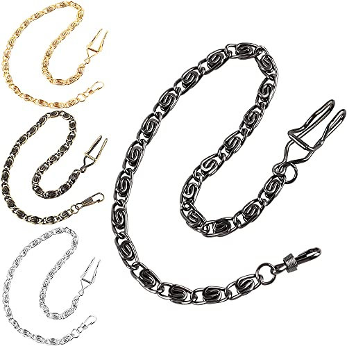 Tiong Black Pocket Watch Chain Albert Chain Antique Hanging Watch Chain 14 Inch Single Link Vest Belt